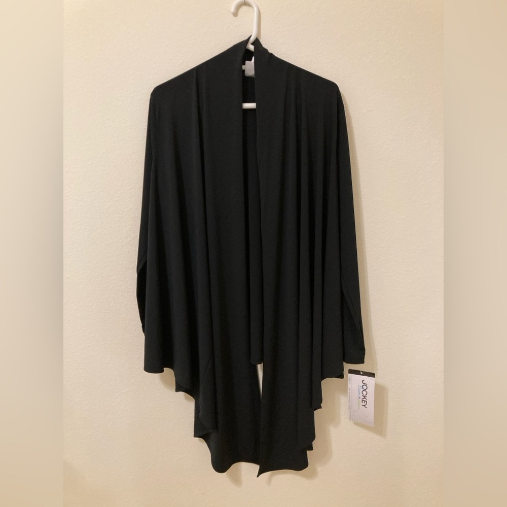 Jockey Person to Person Black Wrap Cardigan Size S NWT - Picture 1 of 5